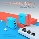 PD Fast Charger Docking Station HDMI 4K@60Hz Type-C 3.0 USB2.0 Hub 3 in 1 for Nintendo Switch Phone Ipad Camera PDA GaN 36W PD Charger Power Hub with HDMI