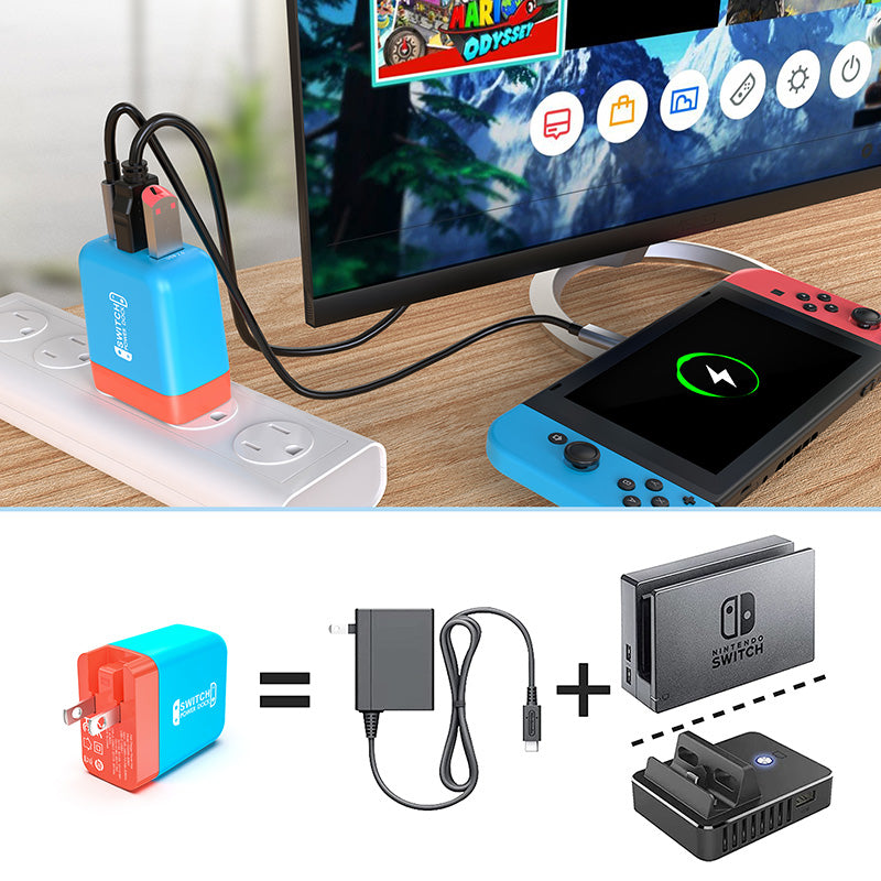 GaN 36W Switch TV Dock with PD Charger HDMI USB2.0 USB C 4K@60Hz