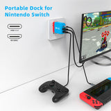 GaN 36W Switch TV Dock with PD Charger  HDMI USB2.0 USB C 4K@60Hz Switch Dock for Nintendo Switch TV Docking & Fast Charging